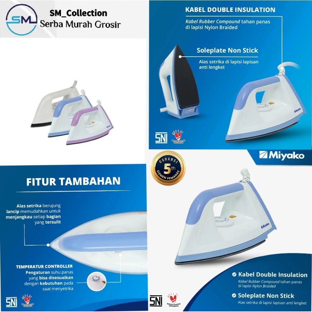 setrika baju/setrika sering/miyako 1000/1008