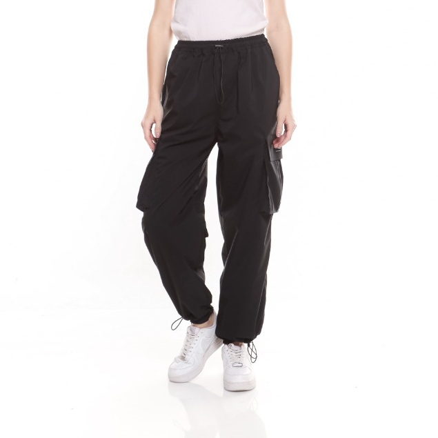 Celana Cargo Pria Wanita Naik Gunung Korean Style // Celana Hiking Original Highwaist Serut Bawah