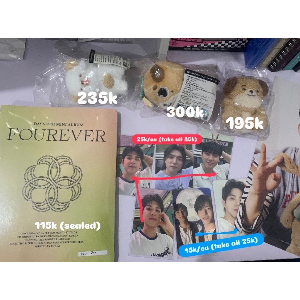 denimalz magnet don, handwarmer don, sitting don, album fourever hijau, photocard day6
