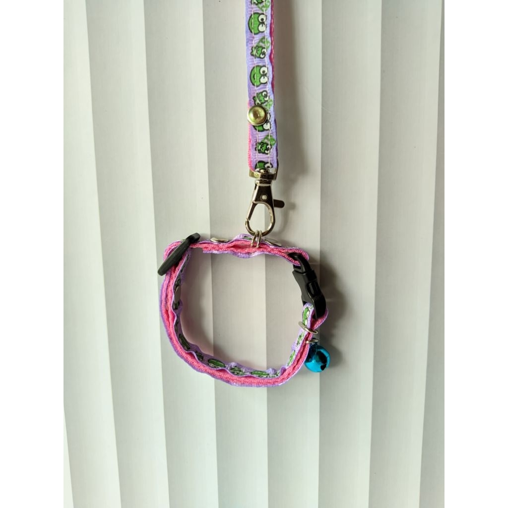 Tali Kalung Kucing Lonceng Motif Panjang  (1cm)