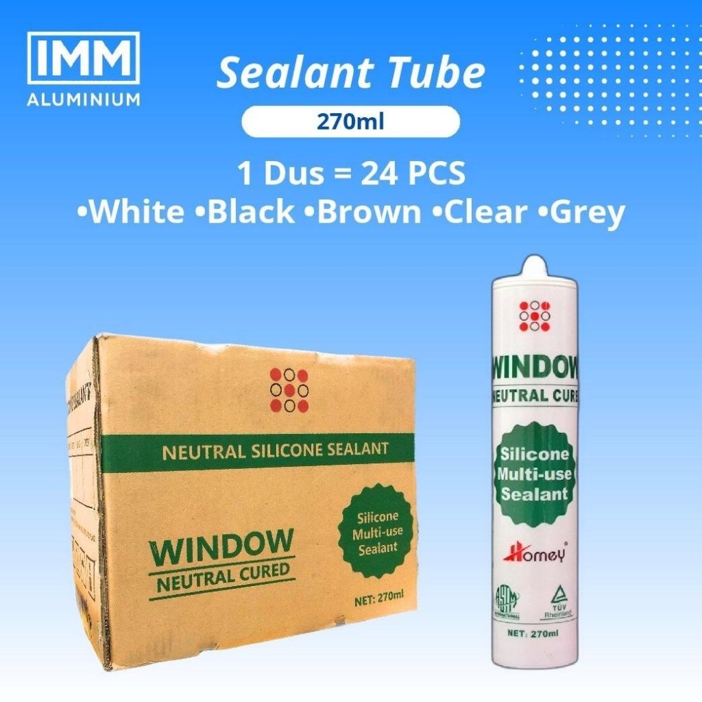 [1 Dus] Lem Kaca NETRAL, silent / silicone/ sealent kaca / lem kaca aquarium/ upvc / silen window