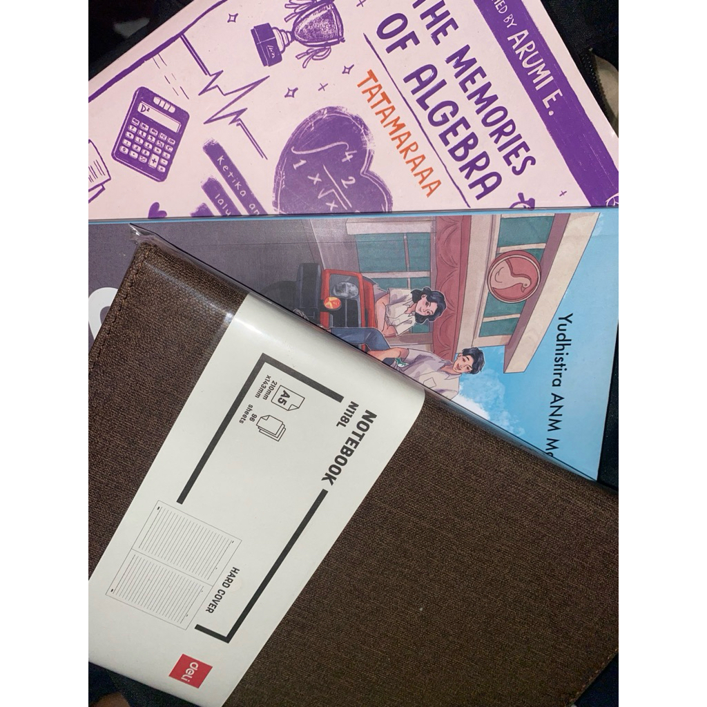 novel the memories of algebra + joni garang sepaket sm notebook deli baru bgt beli gakepake