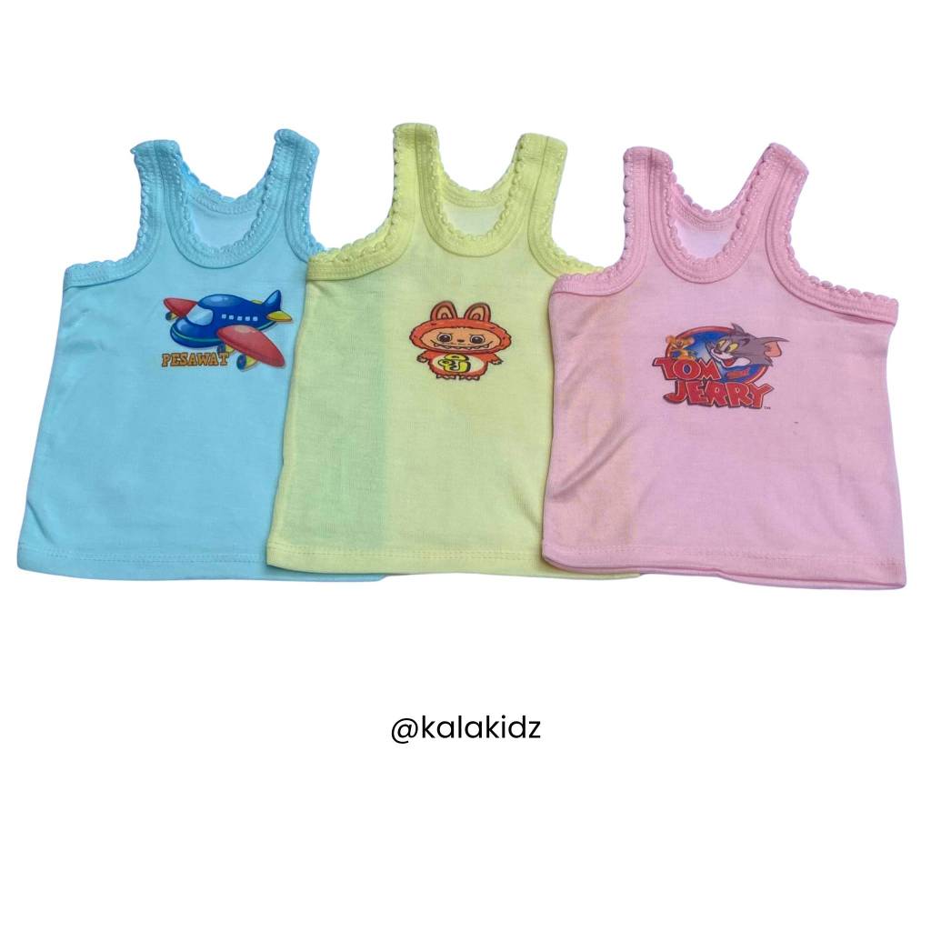 12 PCS Kaos Singlet Anak Karakter / Kaos Sangsang Anak