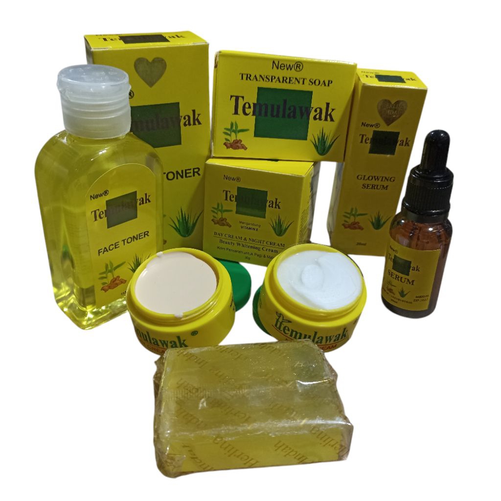 Herlina Paket Temulawak Lengkap Original BPOM Termasuk Sabun Wajah Toner Krim siang&Malam Serum Glow
