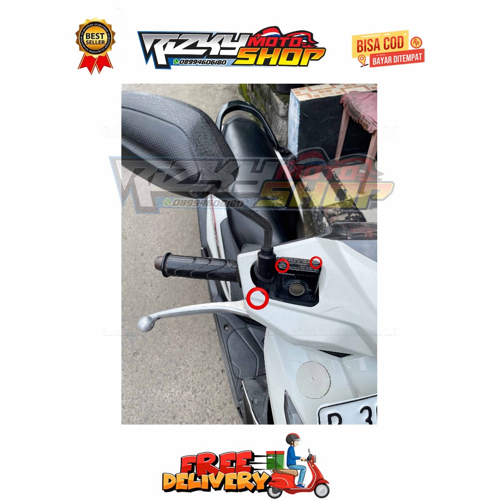 BAUT HANDLE KANAN + TUTUP MASTER REM ( 3 BAUT ) BEAT SCOOPY KARBU FI ESP SPACY VARIO 110 TECHNO CW T