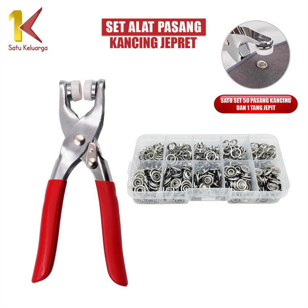 Satu Keluarga Set Tang Kancing Snap Serbaguna C1036 Tang Pelubang Penjepit Kancing Jepret / Tang Ala