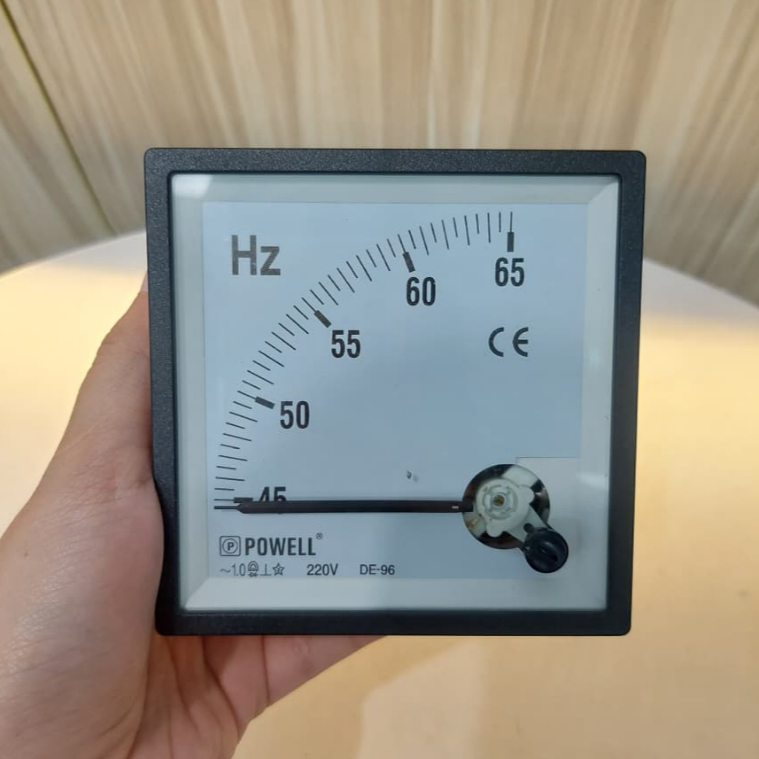 HZ Meter Jarum POWELL DE-96 Panel Maker 45-65 Hz Alat Pengukur Frekuensi