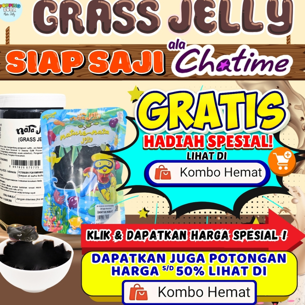 GrassJellyCincauAlaChatimeKombinasi BOBATEE  Bubuk Minuman Powder Drink - Grass Jelly Ala Chatime 1 