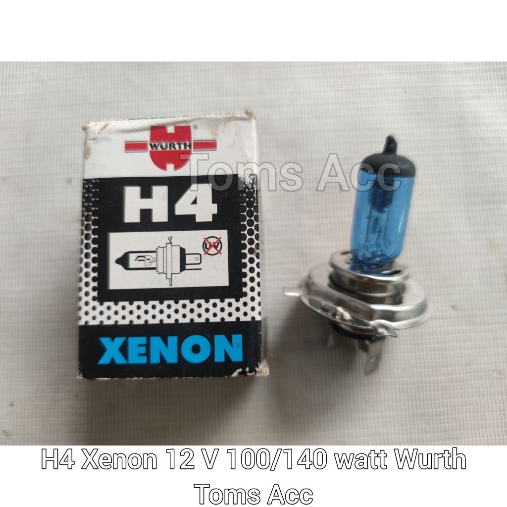H4 Xenon Wurth 100 140 Watt 12 Volt Bola Lampu Mobil Motor Bohlam