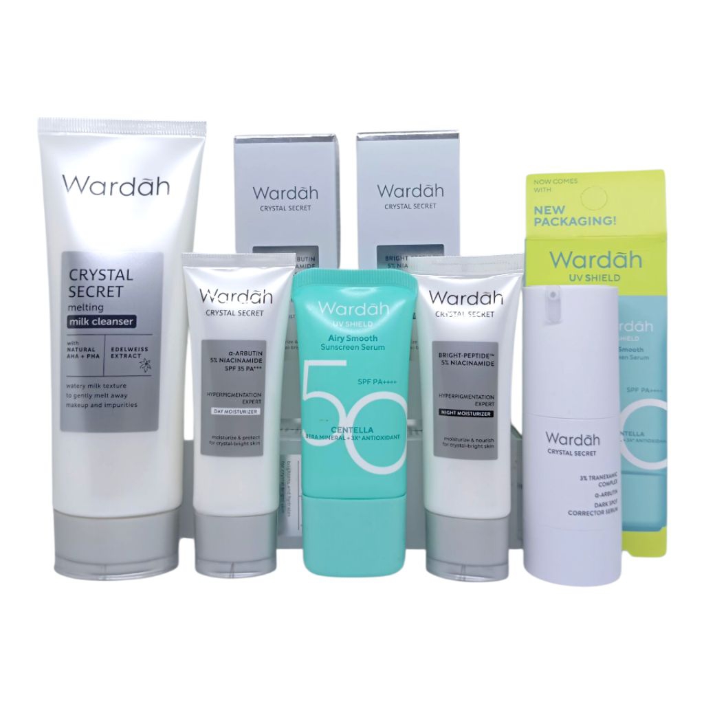 Paket Wardah Crystal Secret 5 Pcs / Paket Skincare Wardah Crystal Cream Pencerah Wajah