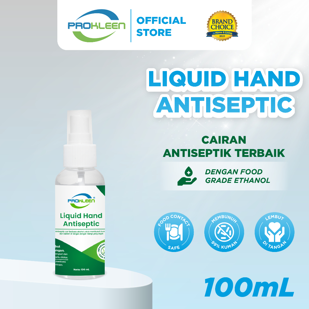 PROKLEEN Hand Sanitizer Cair 70% Antiseptic Food Grade Aseptic 100mL