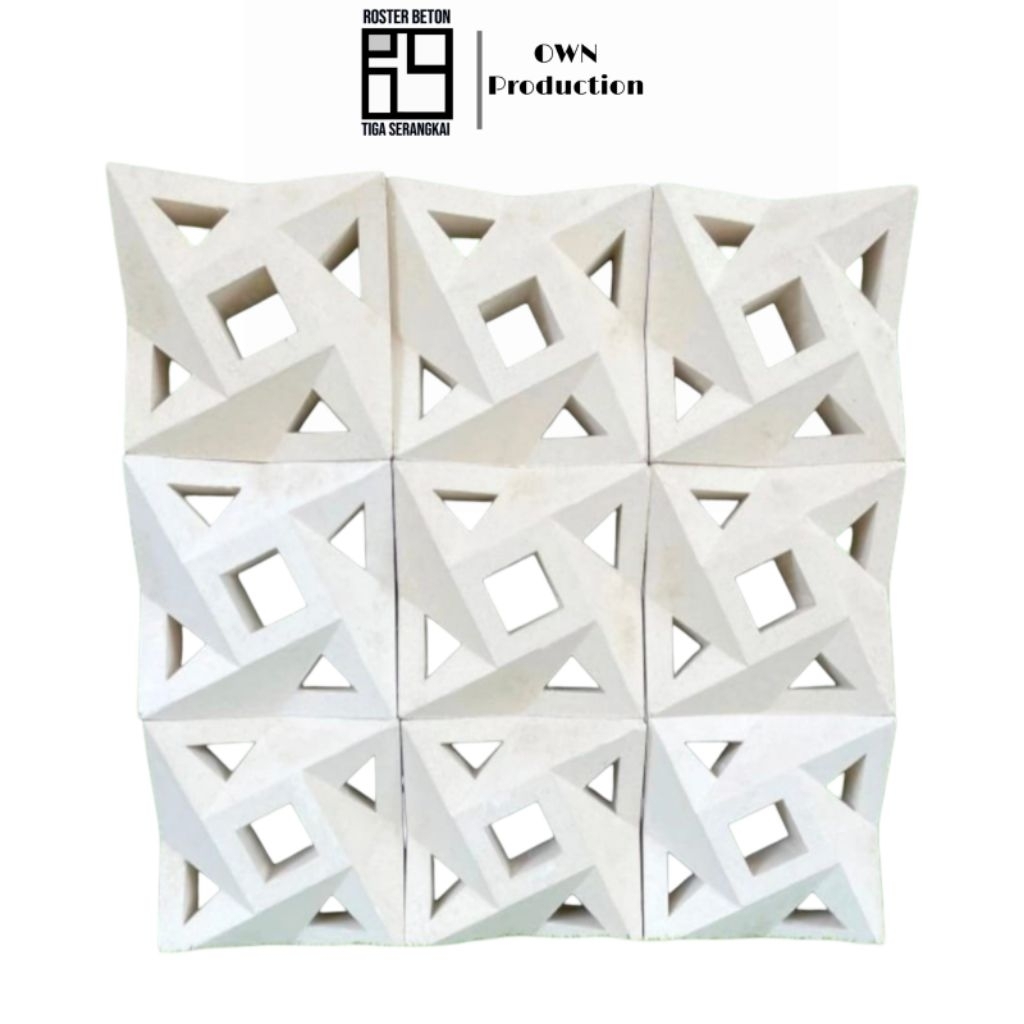 Roster beton / Loster beton minimalis modern motif kincir