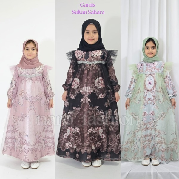 [ GRATIS HIJAB ][ Gemis Mewah Gamis Anak Set free Hijab | Pakaian Muslim Anak Perempuan | Gamis Sult