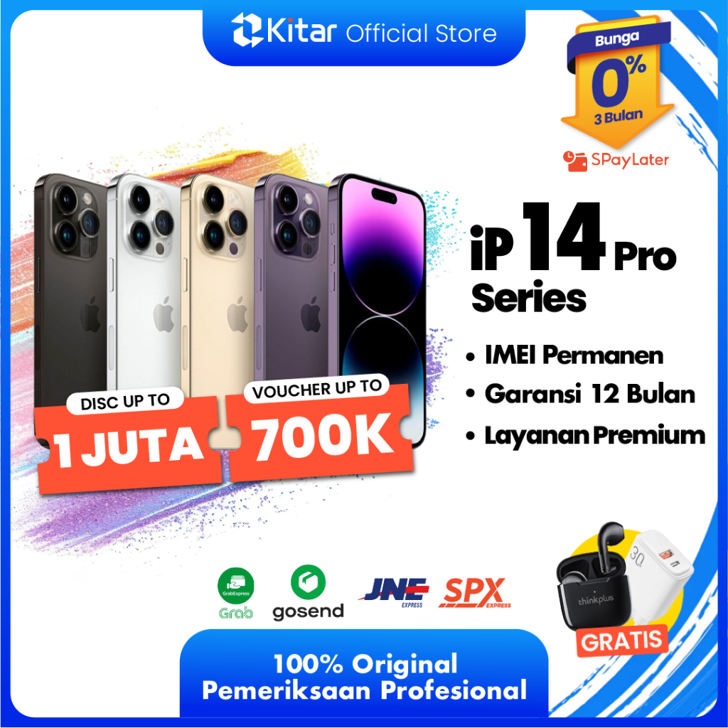 iPhone 14 Pro | 14 Pro Max ex iBox Beacukai IMEI Permanen Garansi 12 Bln 100% Original Second Resmi 