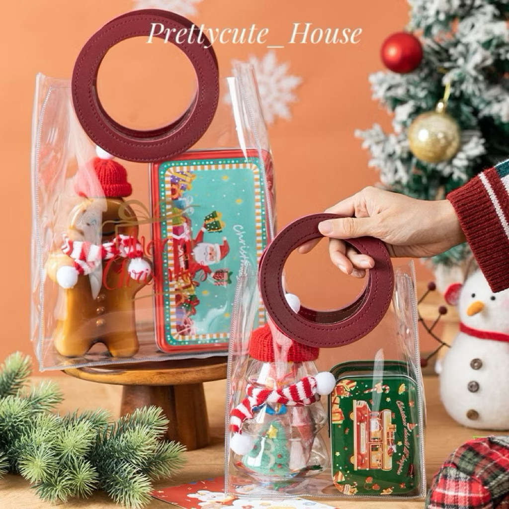 Tas Hampers Natal / Christmas Hampers Pouch / TAS MIKA PVC Handle Kulit Premium / Tas Souvenir Ulang