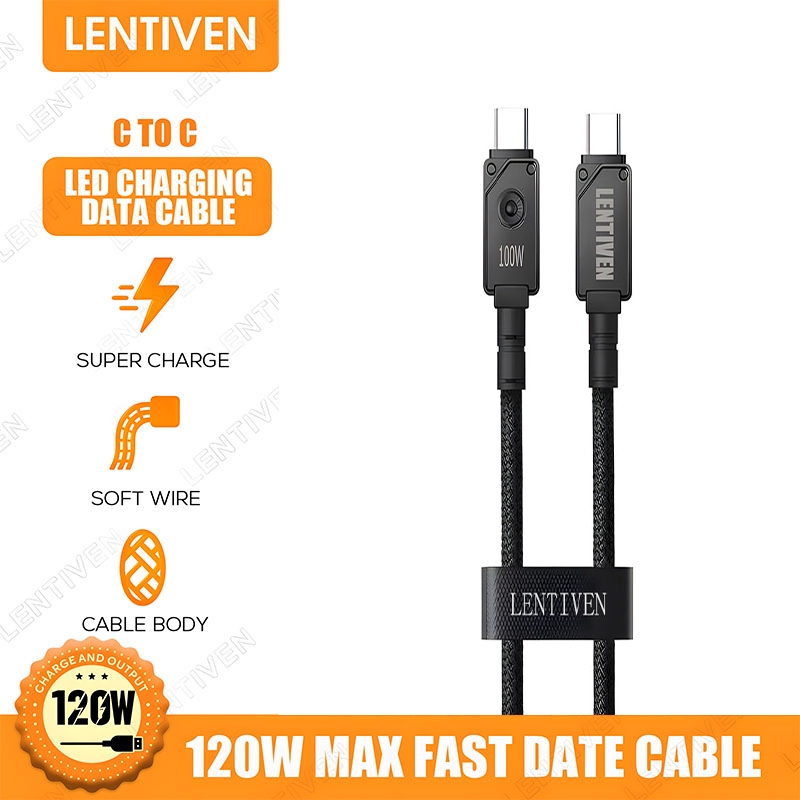 LJ LENTIVEN 120W Fast Charging Type C Cable For iPhone KABEL KJ
