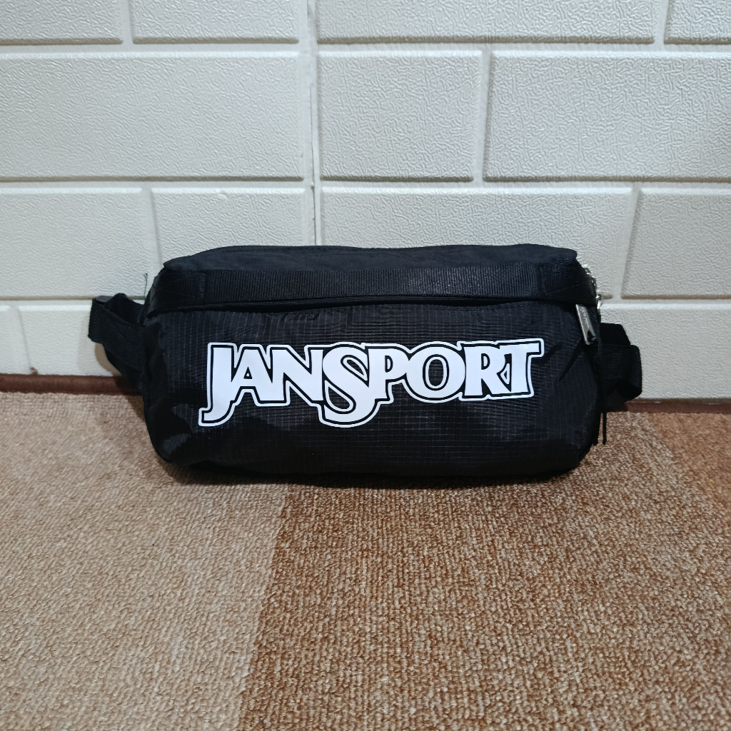Tas Selempang Jansport Washington Weistpack Black Original Pria Wanita Campus Dailybag