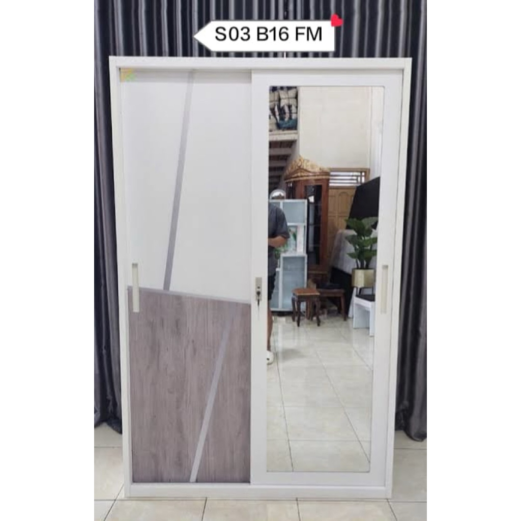 Lemari Pakaian Sliding IMPARTA BTS-503 A82 FM dengan Cermin