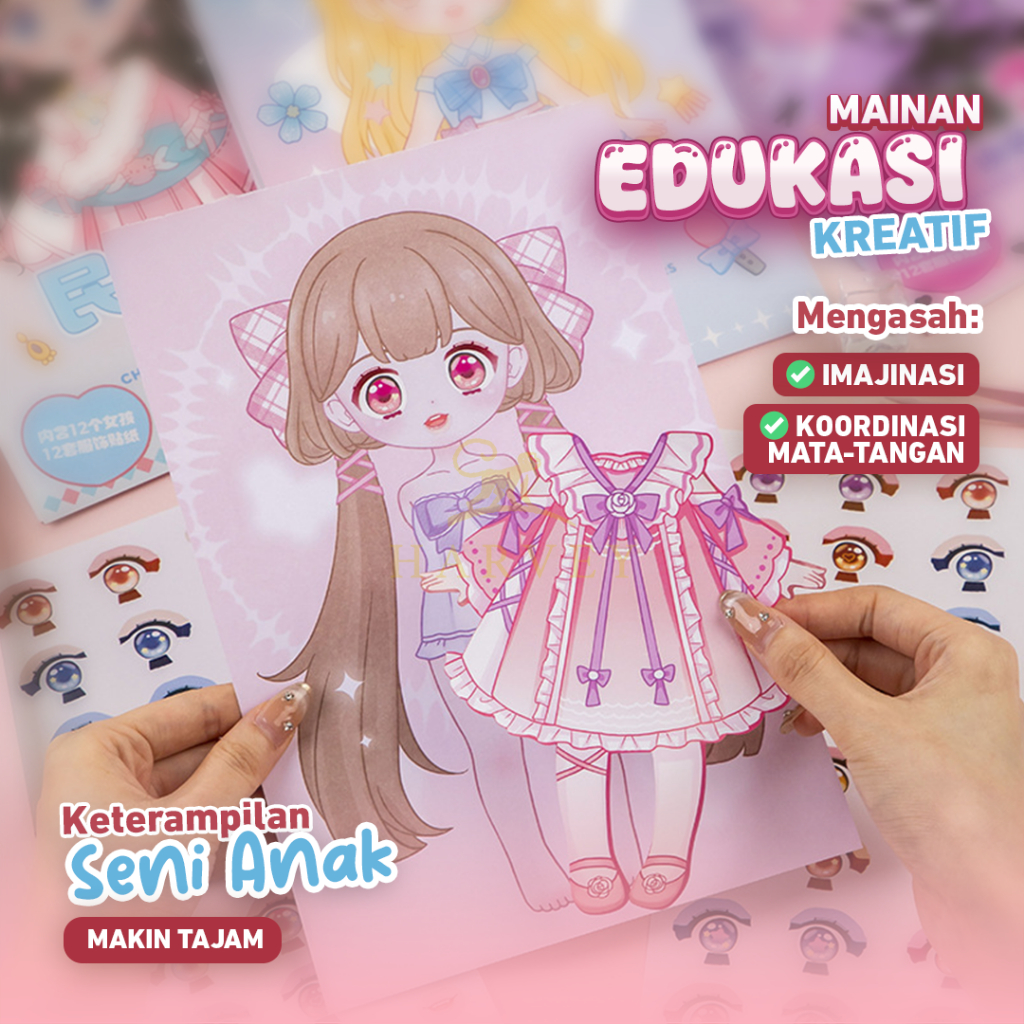 hot deals buku sticker dress up book diy fashion diary bp jadul lucu korea stiker princess