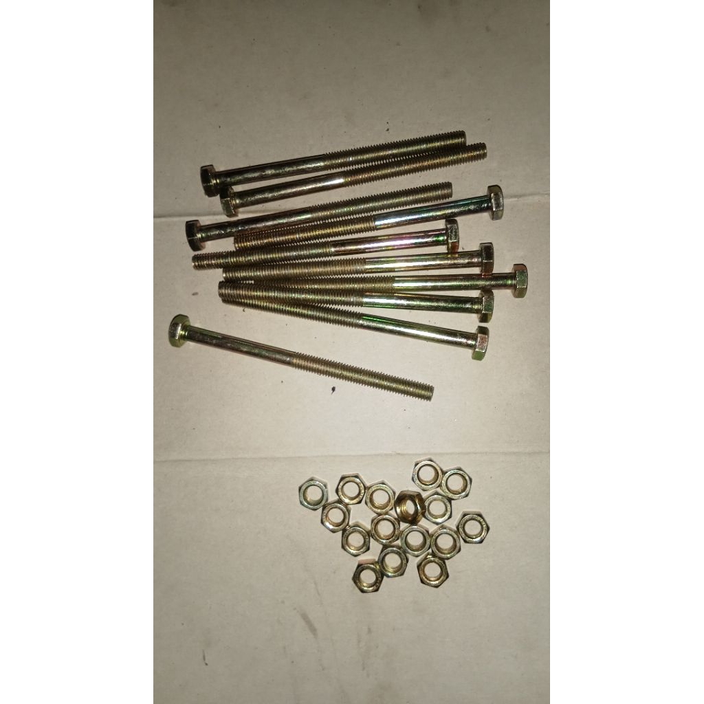 baut mur 6x90 panjang 9cm isi 25pcs