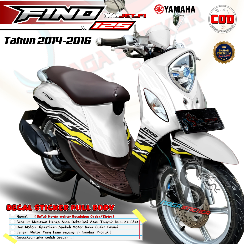 Bisa COD Decal Sticker Full Body Yamaha Fino Fi 125 Motif SimpleF CA12304 Desain Custom Dekal Stiker