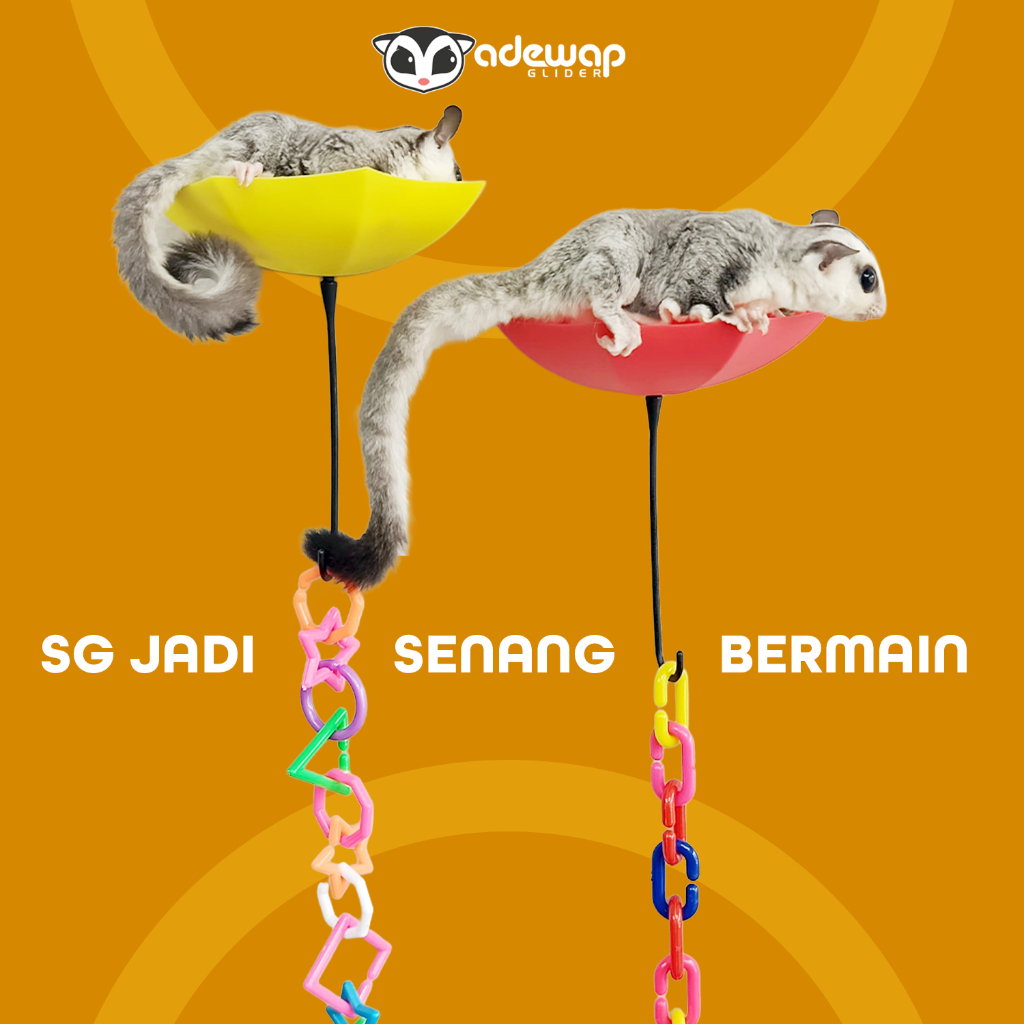 ADEWAP GLIDER Payung Gantungan Sugar Glider  Mainan Lompat Untuk Sugar Glider Lebih Bonding