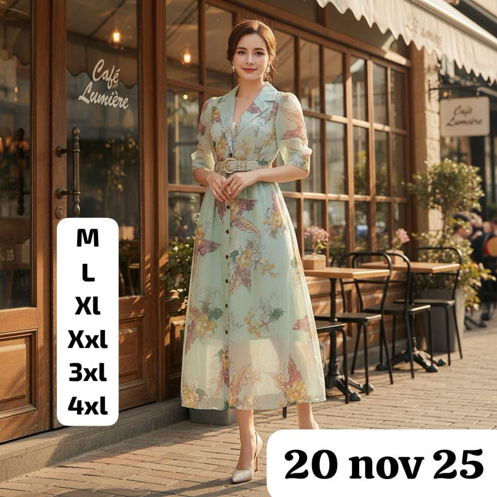 DRESS SIFON BANGKOK ONE ONE GAUN PANJANG