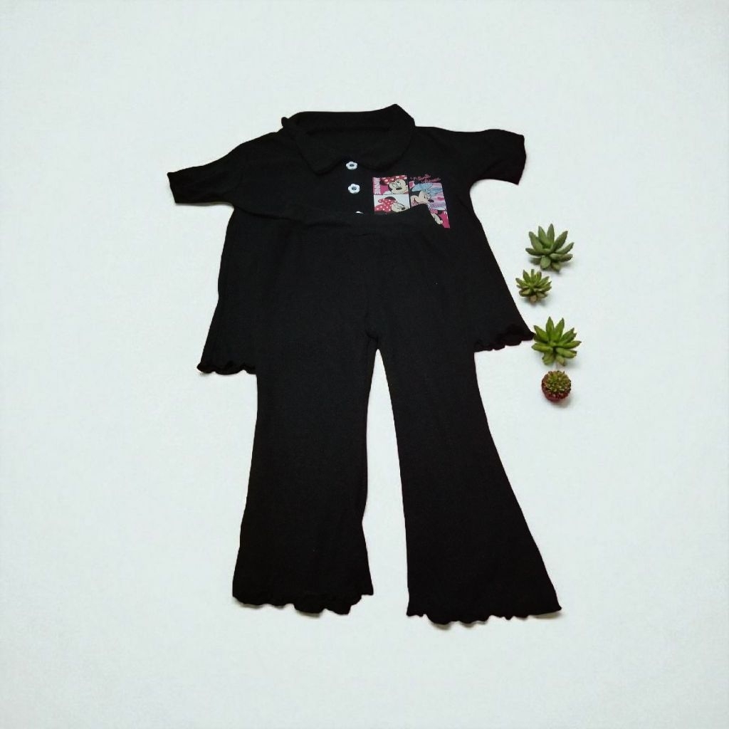 MADAM-Preloved Setelan Cutbray Anak Minnie Hitam