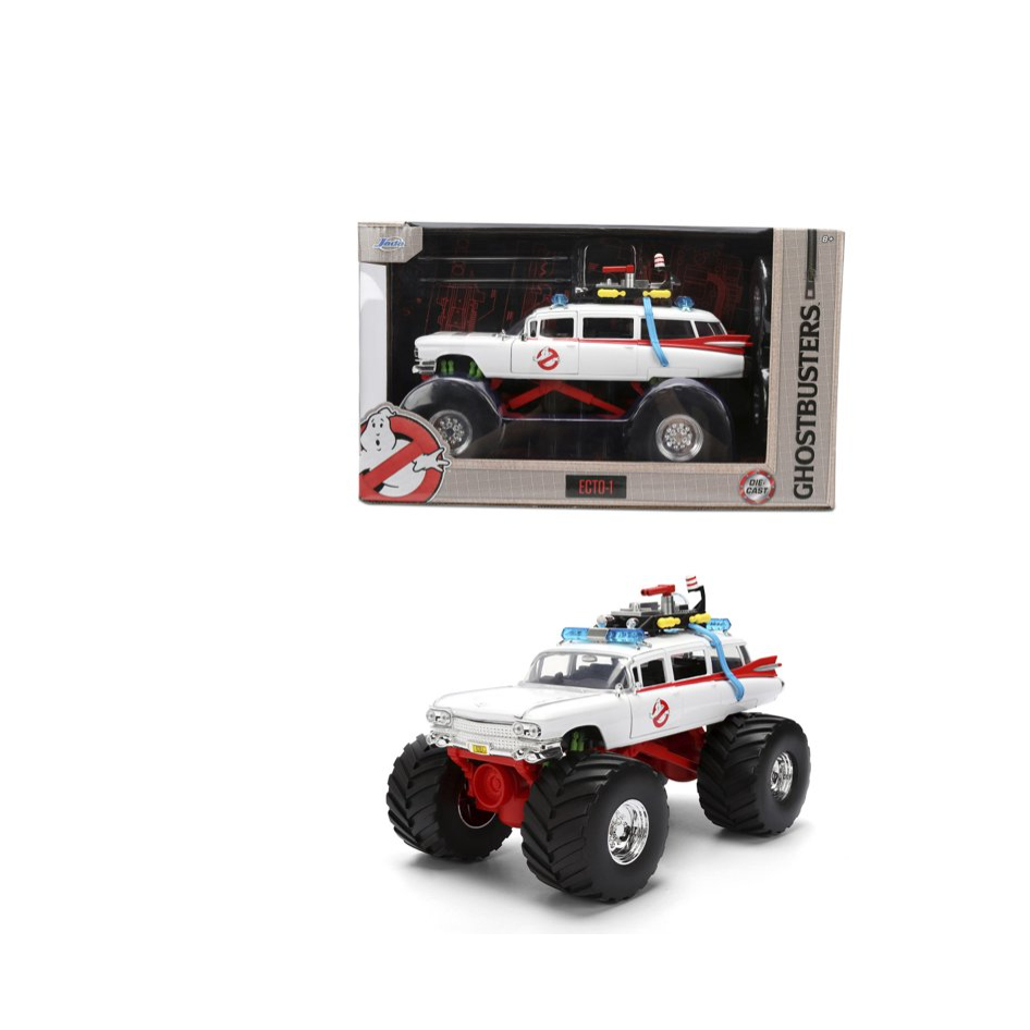 Ghostbusters Ecto-1 Monster Truck by Jada Toys - Hollywood Rides Die-cast Vehicle, Opening Doors, 1: