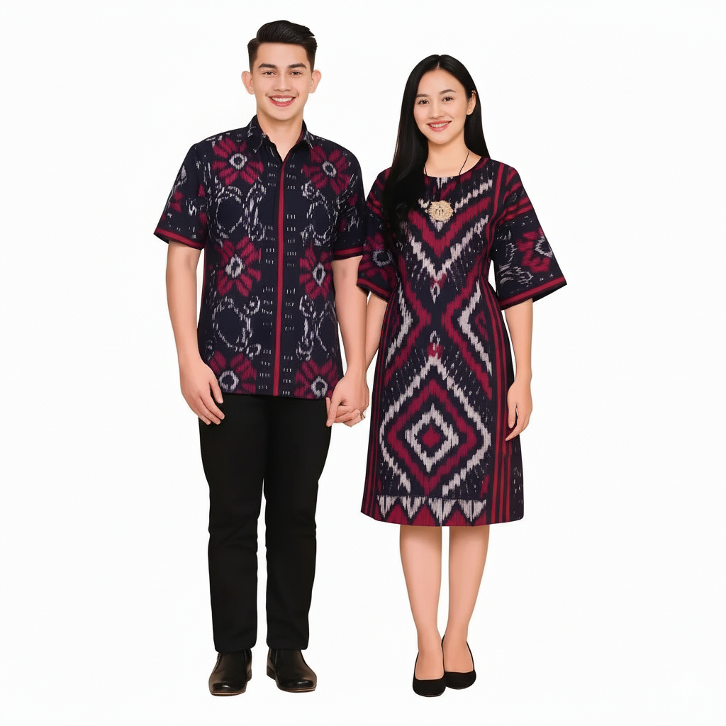 FASHION COUPLE TENUN TRENDY BAJU PASANGAN PRIA WANITA KONDANGAN RESEPSI FAMILY GATHERING MODEL KEKIN