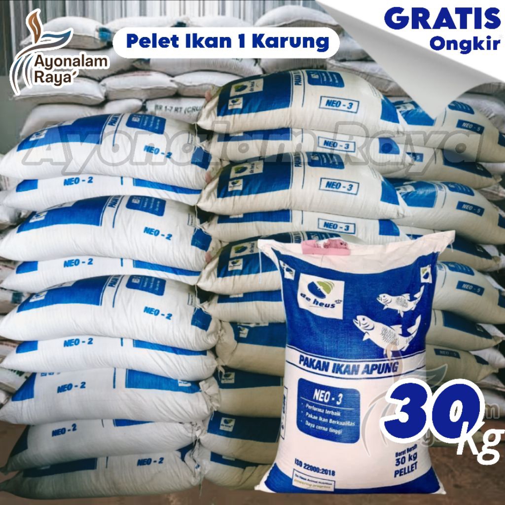 Pakan Pelet Ikan 1 Karung 30 Kg Untuk Nila Lele Mas Protein Tinggi Cepat Besar