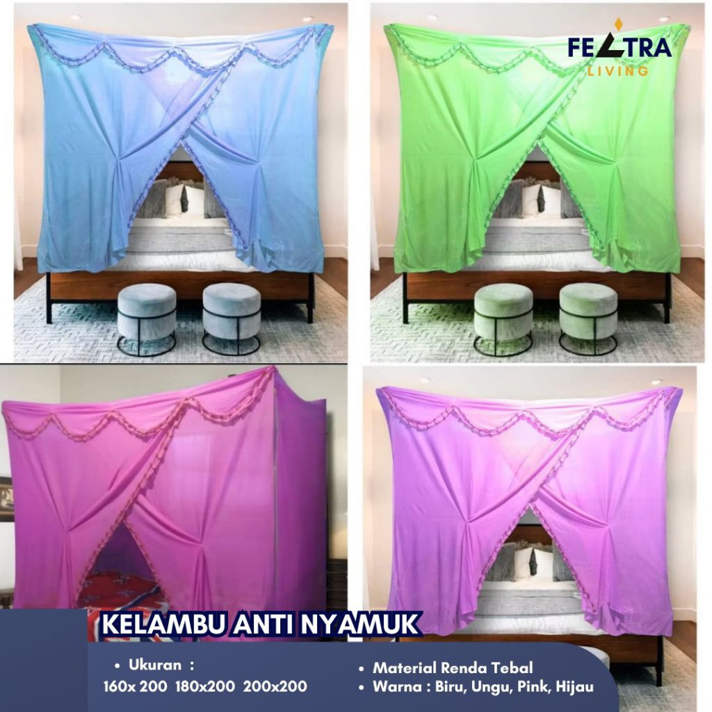 Feltra Kelambu Anti Nyamuk Cegah Malaria Kelambu Renda Tebal Premium
