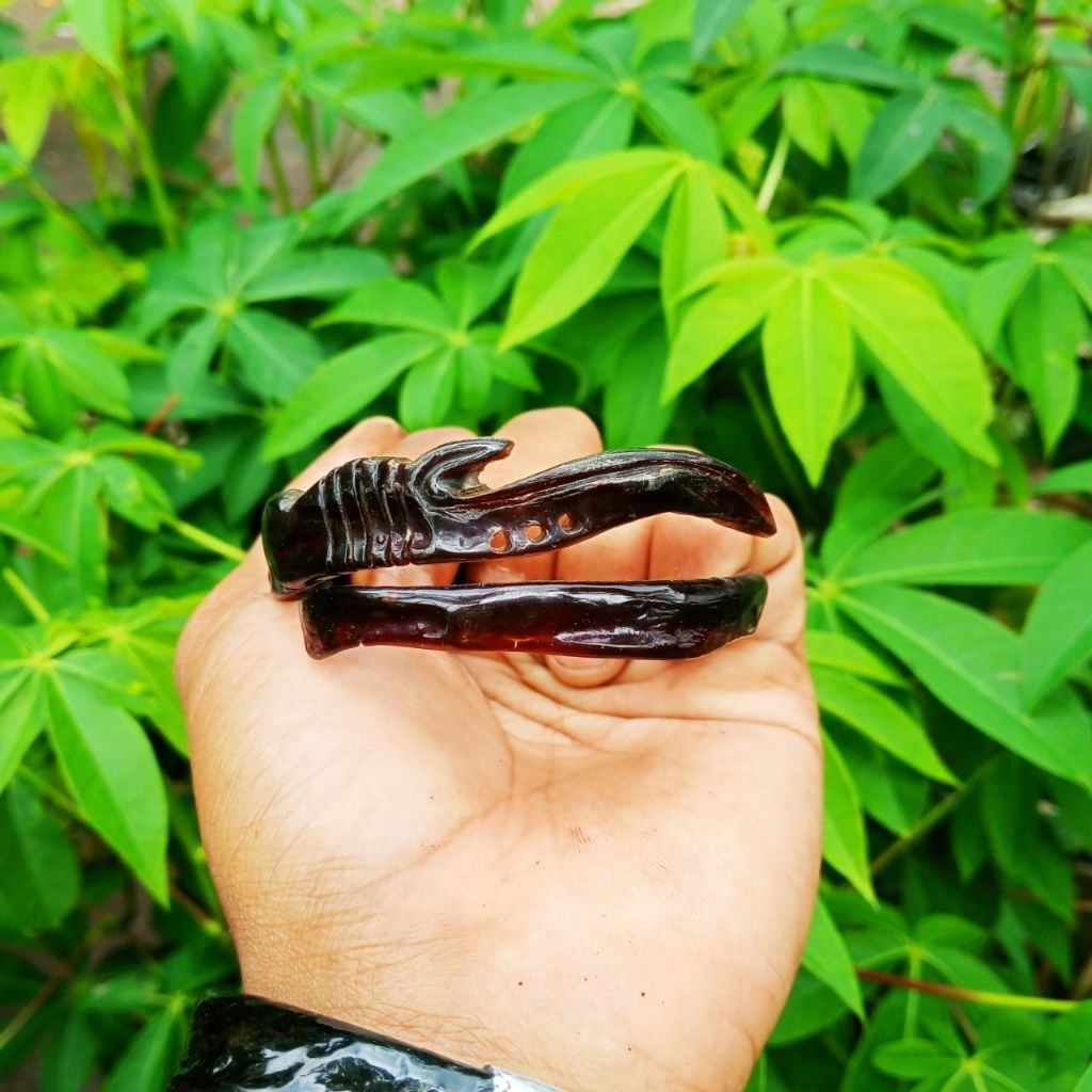 gelang akar Bahar merah asli ukir kujang 100%original