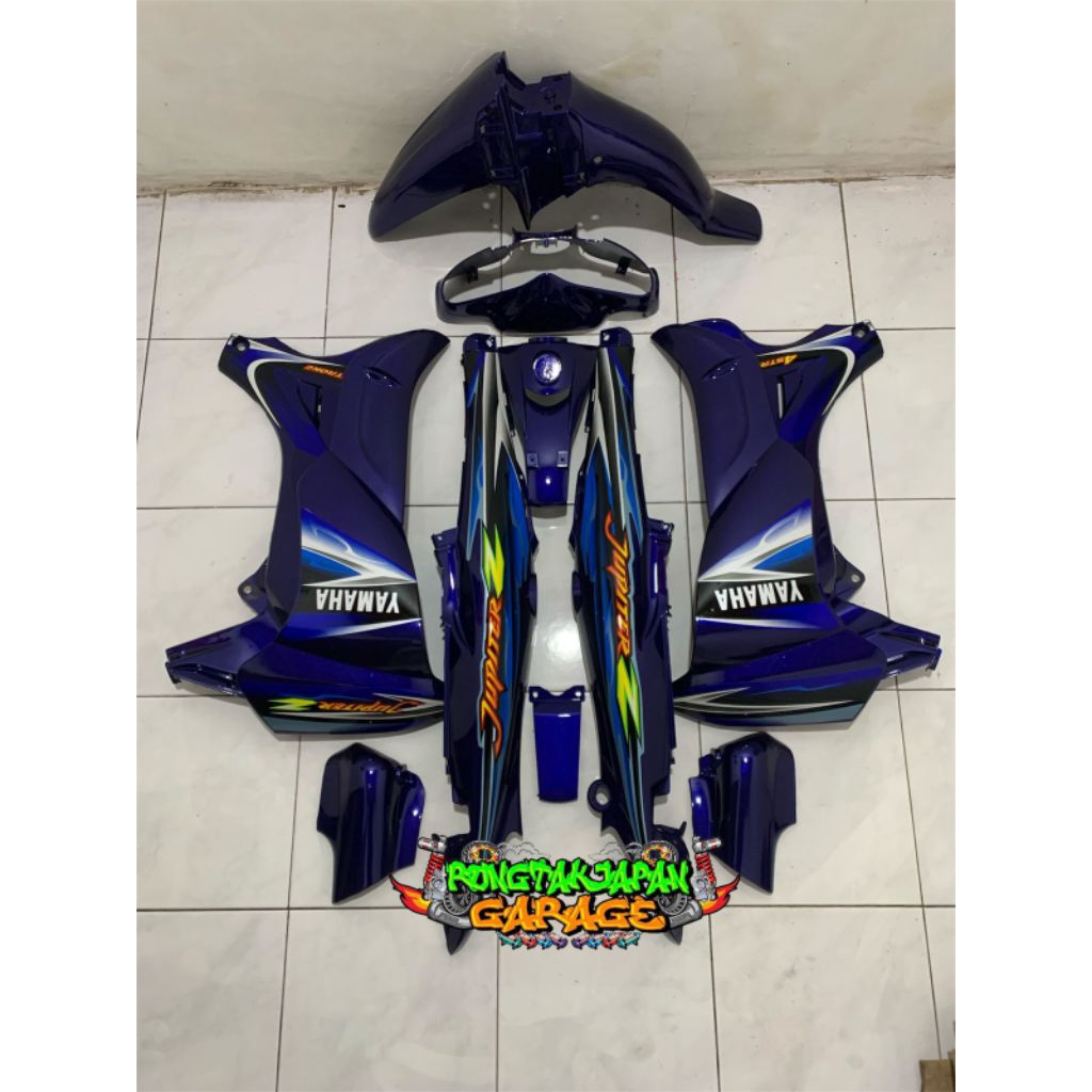 Full Set Bodi Halus Jupiter Z Lama Full Biru Set Stiker Cover Body Jupiter Z Lama Full Biru