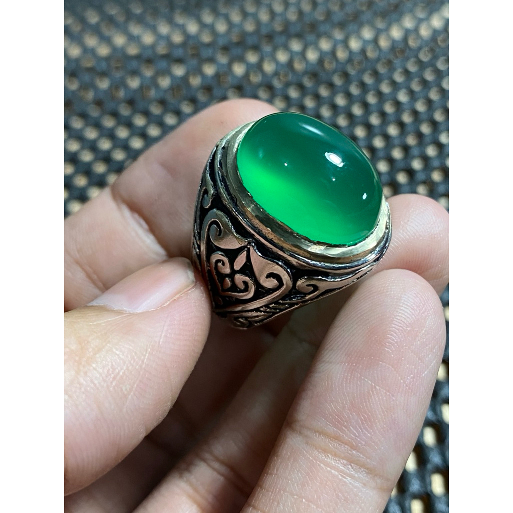 cincin batu ijo garut calsedony giwang