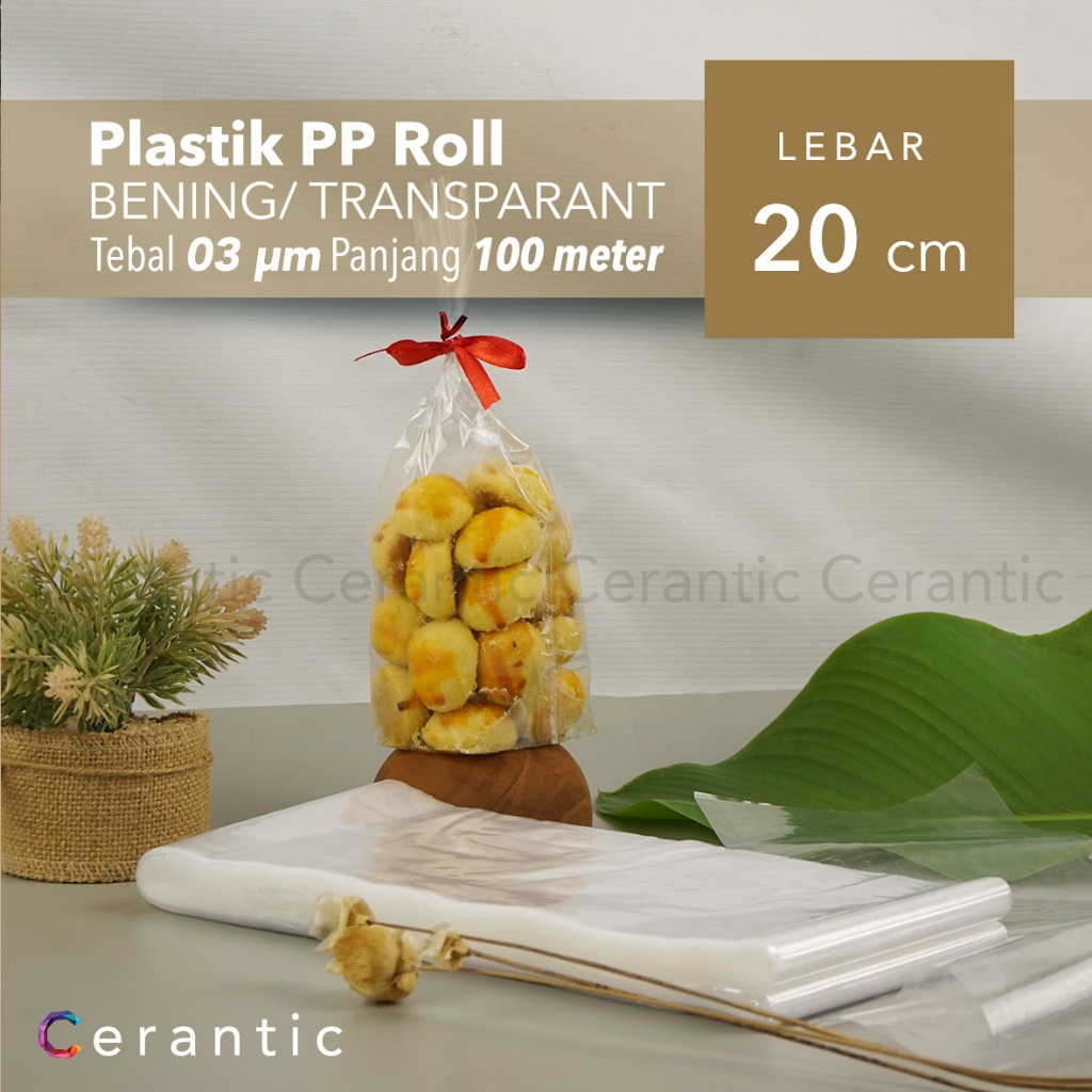 Plastik PP ROLL Lebar 20cm Tebal 03 Bening Panjang 100 m