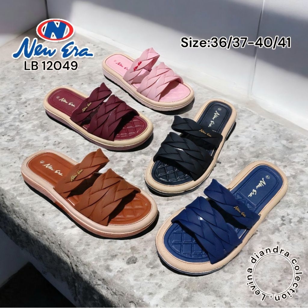 SANDAL SELOP WANITA KARET JELLY TALI KEPANG NEW ERA SIZE:36-41