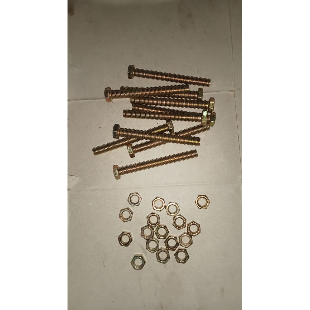 baut mur 8x75 kunci 12 panjang 7,5cm isi 25pcs