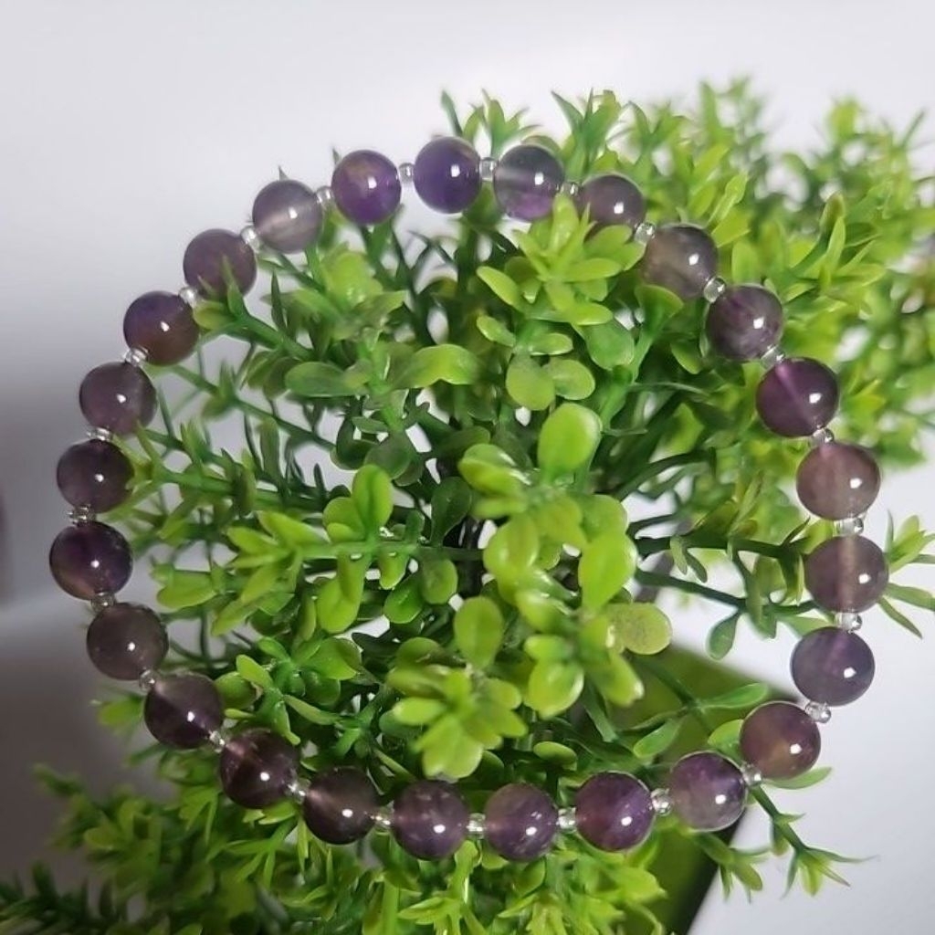 Gelang Batu Kristal Amethyst 6 mm