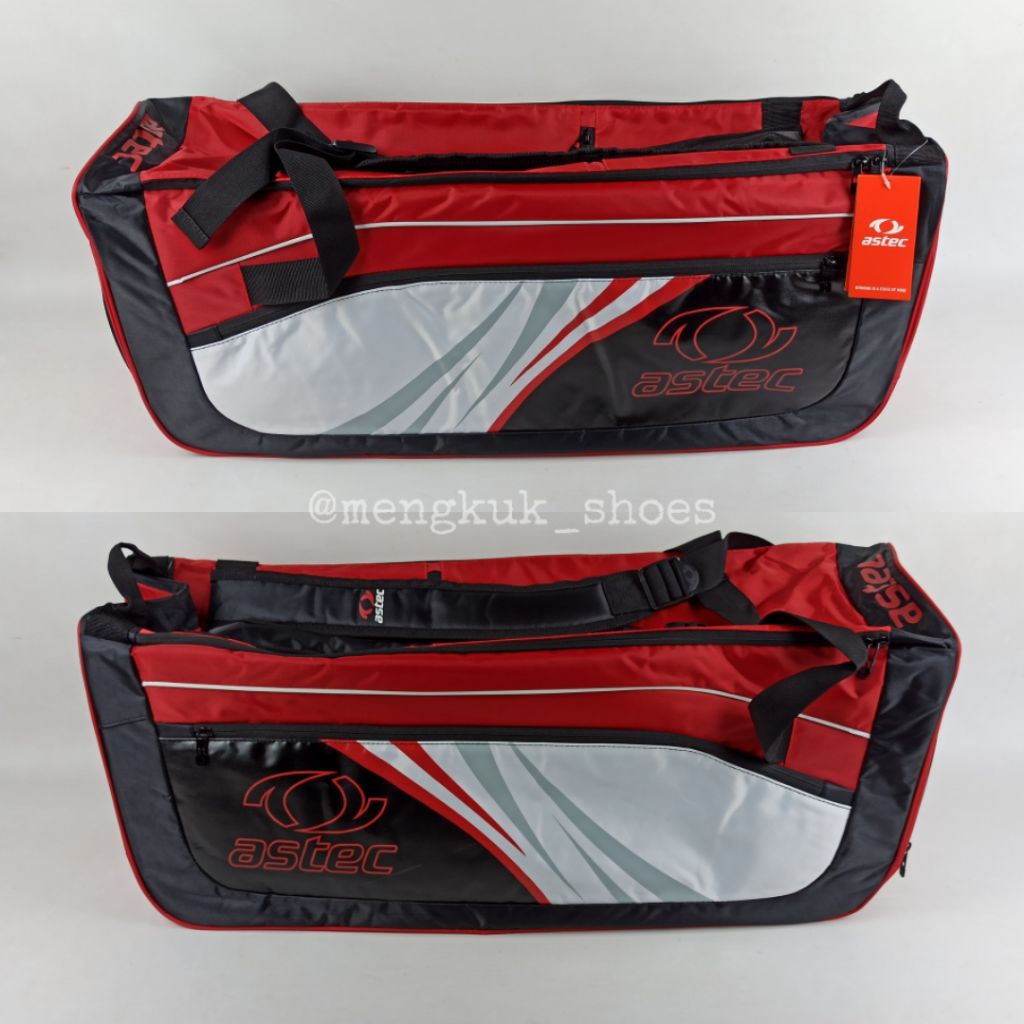Tas Raket Astec Herro 6Rk Bag BLACK RED Original - TAS RAKET BADMINTON TENNIS PADEL SPORTY TOURNAMEN