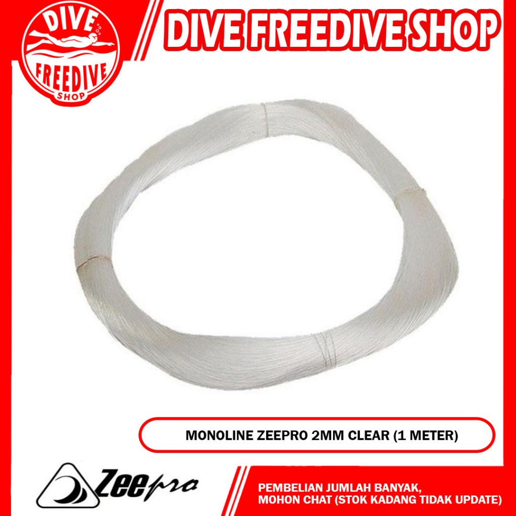 Monoline Zeepro Speargun Spearfishing Tali Shaft Senar Pancing Ikan 2mm Clear 1 Meter Selam Dive