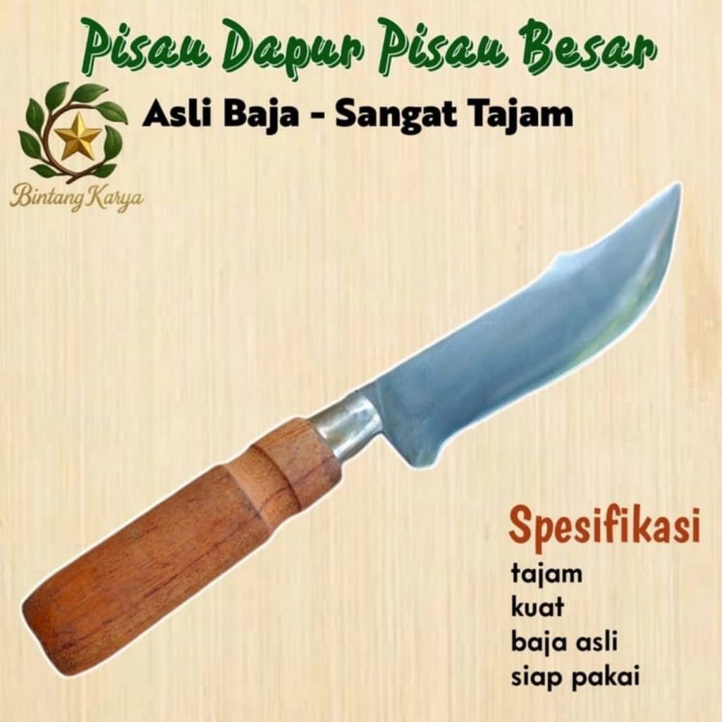Pisau Dapur Jumbo Bahan Baja Asli Full Putih