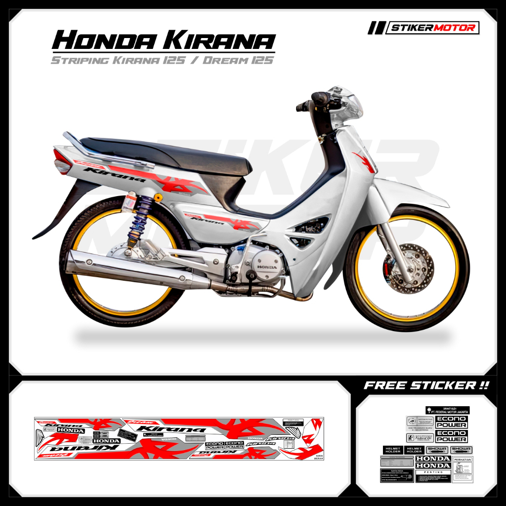 KIR26 Striping Stiker Honda Kirana 125 Honda Dream 125 Variasi Mothai Setiker Striker Setriping Stri
