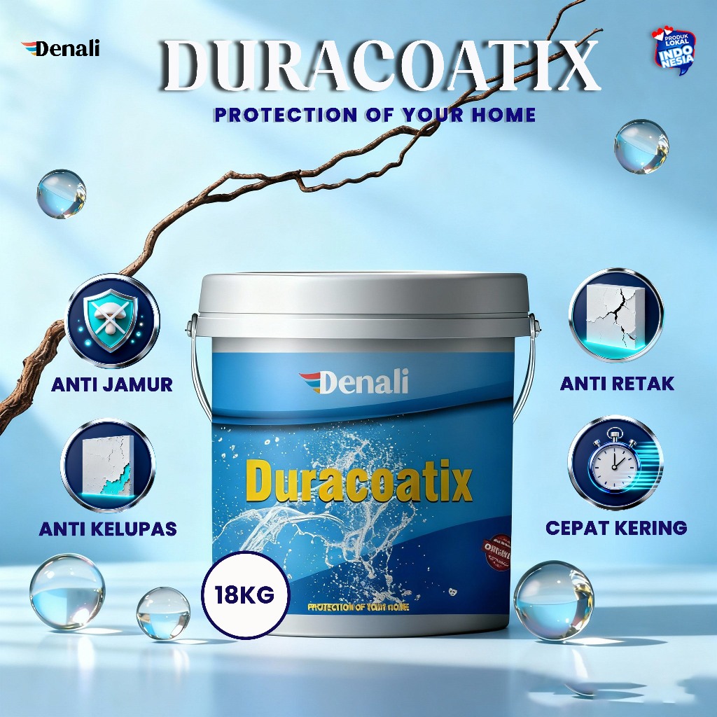 DENALI - Cat Waterproof Premium 18KG - Tidak Mengapur & Anti Luntur