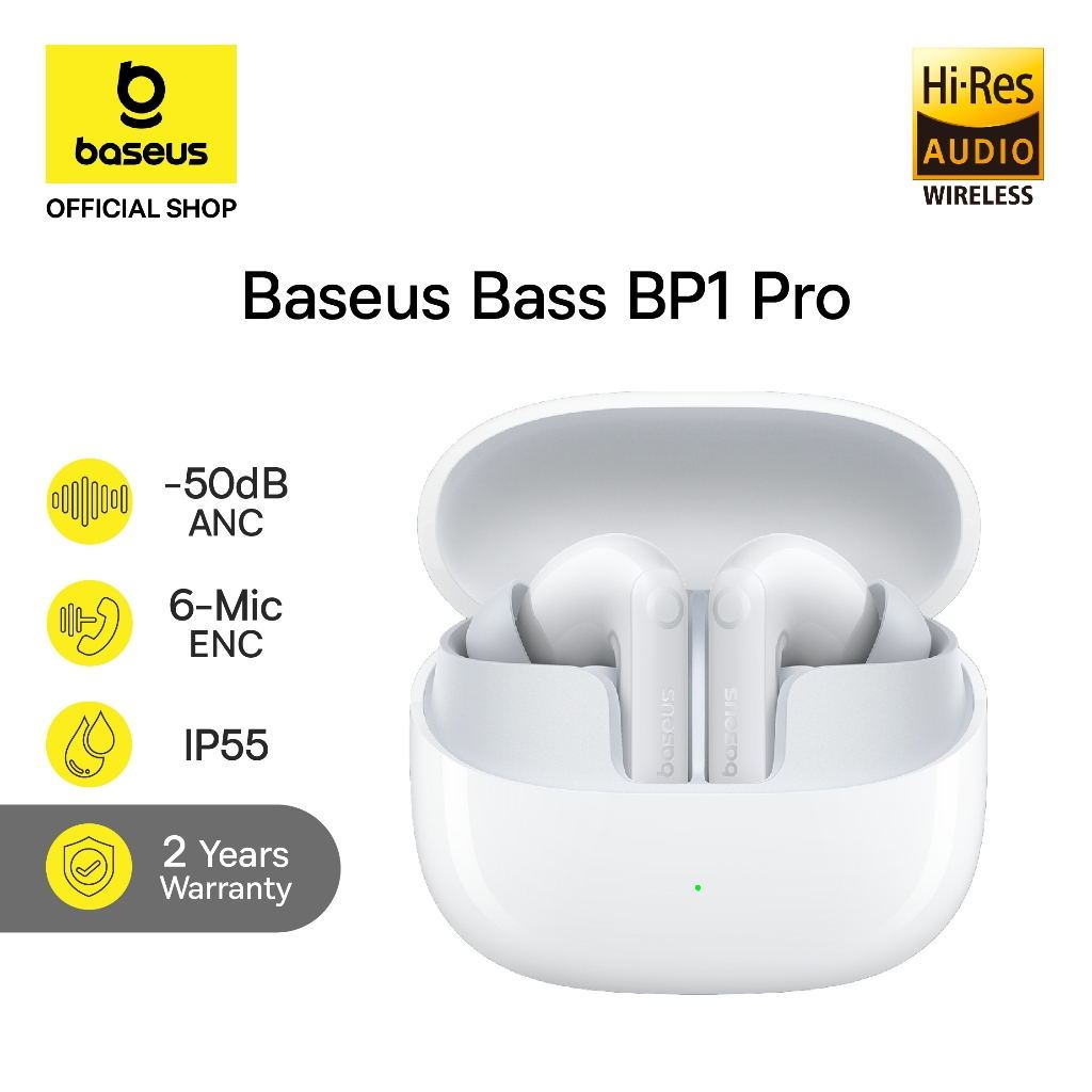 Jess No Limit X Baseus BP1 Pro TWS Adaptive ANC Hi-Res LDAC -50dB 6 Mic ENC with IP55 & 55H Earbud E