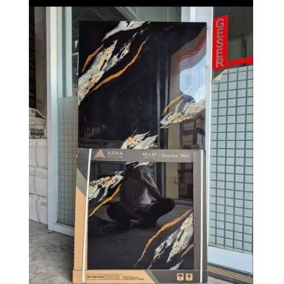 Granit arna 60x60 devany black silver Glossy