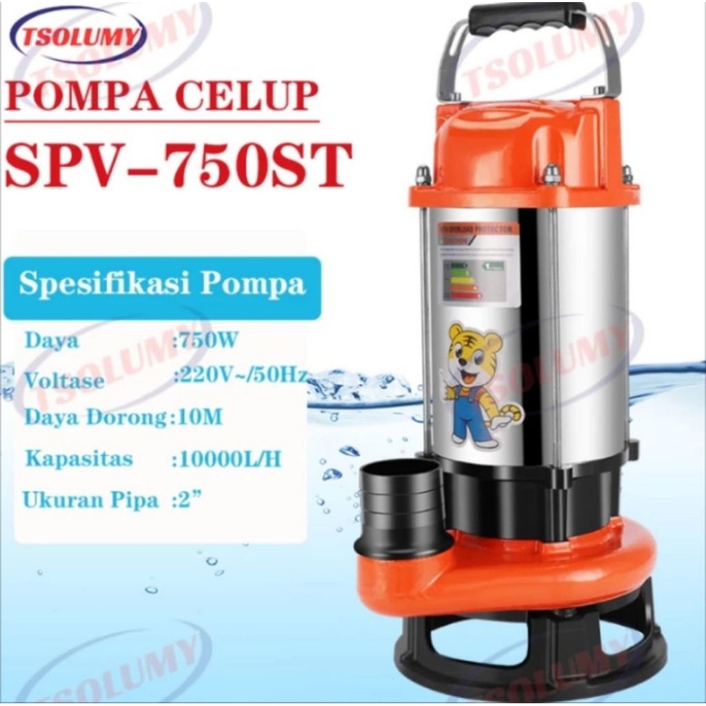 POMPA CELUP SOMY SPV-750ST (2") MANUAL POMPA AIR KOTOR/BERSIH.