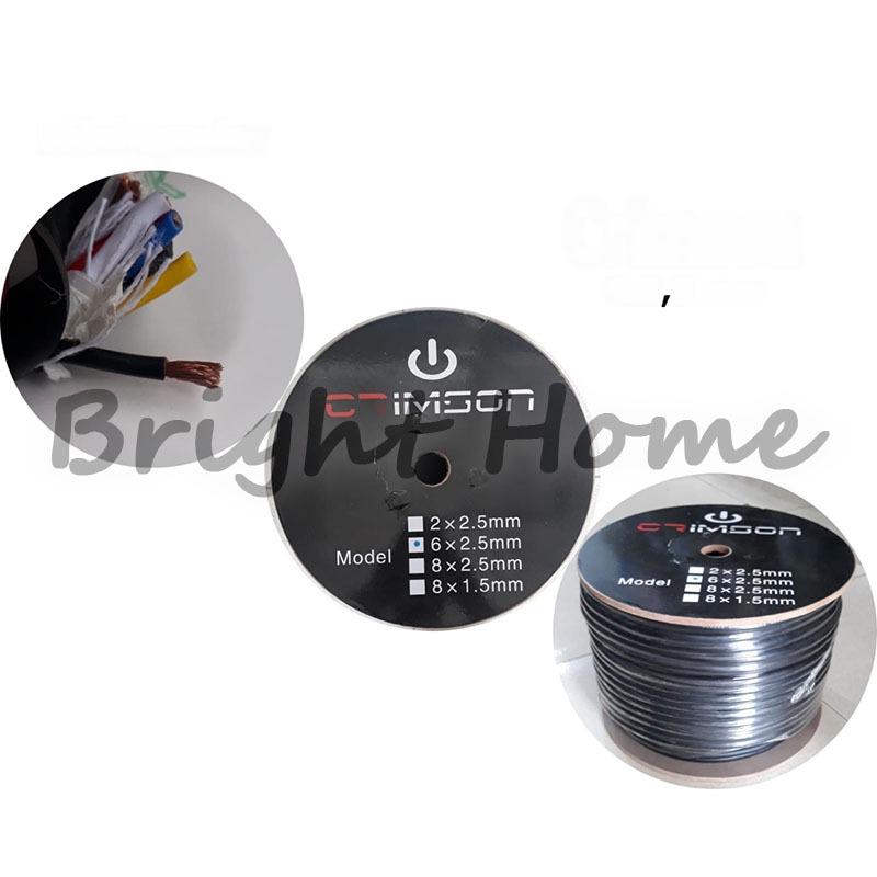 CRIMSON 6x2.5 Crimson Kabel Audio Speaker 100M Hitam PER ROLL