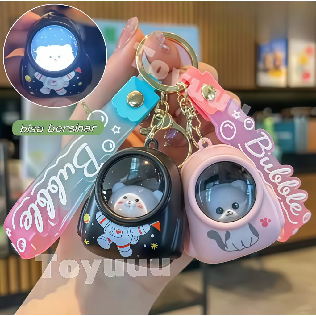 [Akan Bersinar]Gantungan Kunci Kucing/Cute Birthday Gift/Gantungan Kunci Backpack Cat/Gantungan Kunc