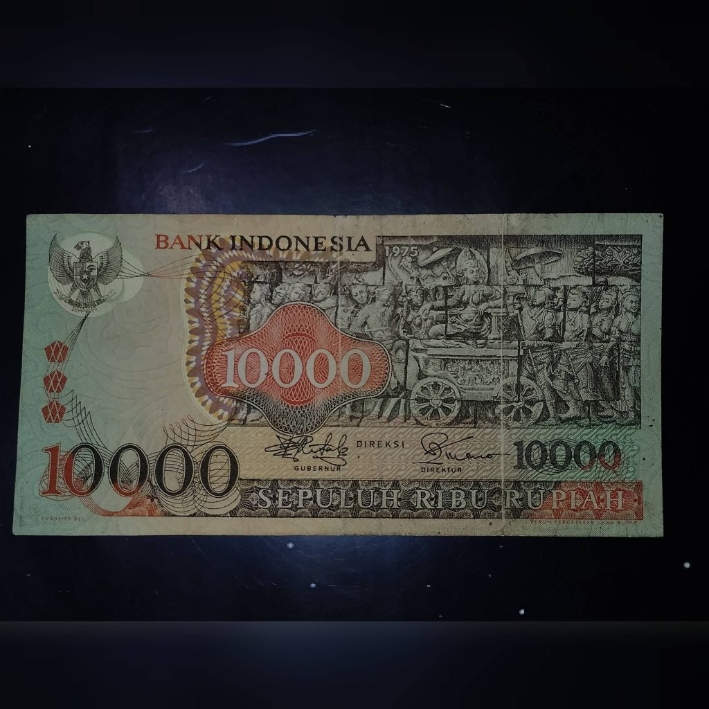 uang kuno 10000 barong tahun 1975